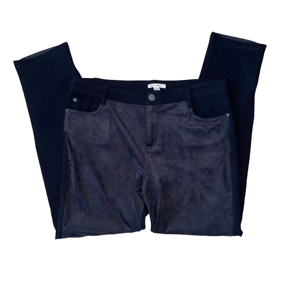Francesca MiAmi Black Faux Suede Moto large Jeans